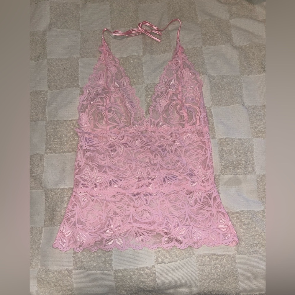 Frederick's of Hollywood Pink Lace Top